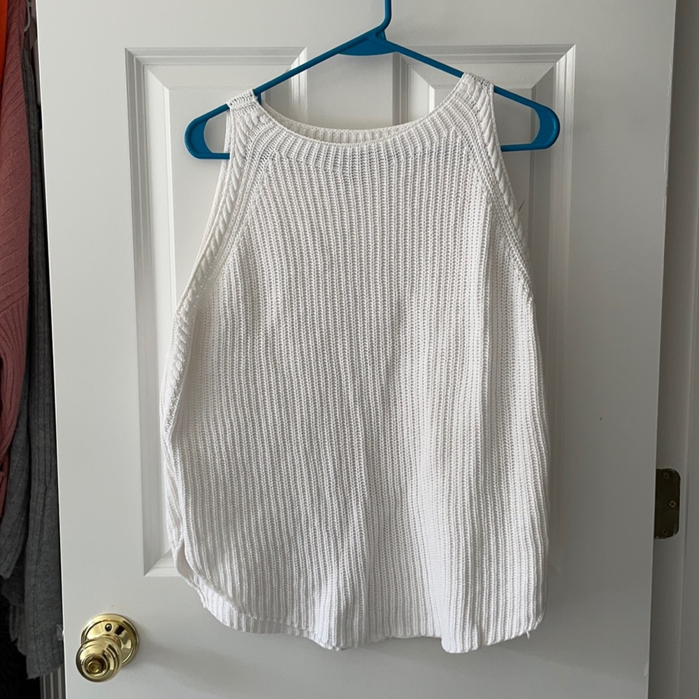 LOFT Sleeveless White Sweater Tank